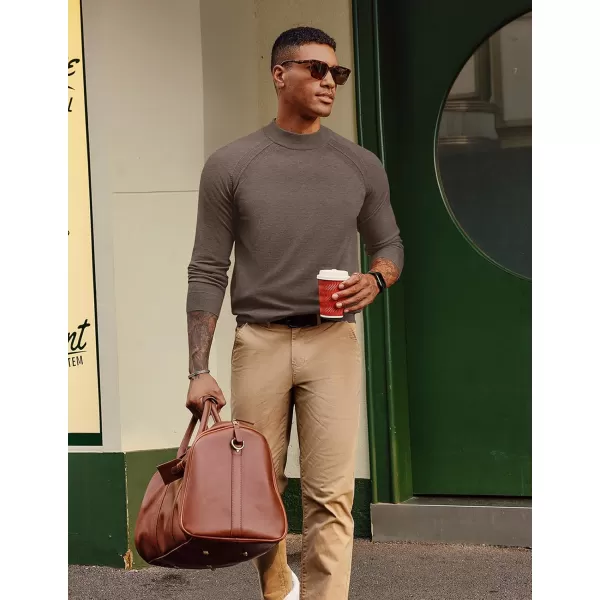 PJ PAUL JONES Sweaters for Men Mockneck Knit Jumper Sweater with Raglan Sleeve