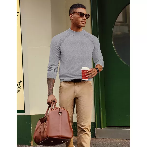 PJ PAUL JONES Sweaters for Men Mockneck Knit Jumper Sweater with Raglan Sleeve