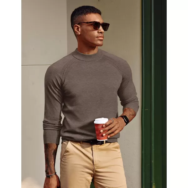 PJ PAUL JONES Sweaters for Men Mockneck Knit Jumper Sweater with Raglan Sleeve
