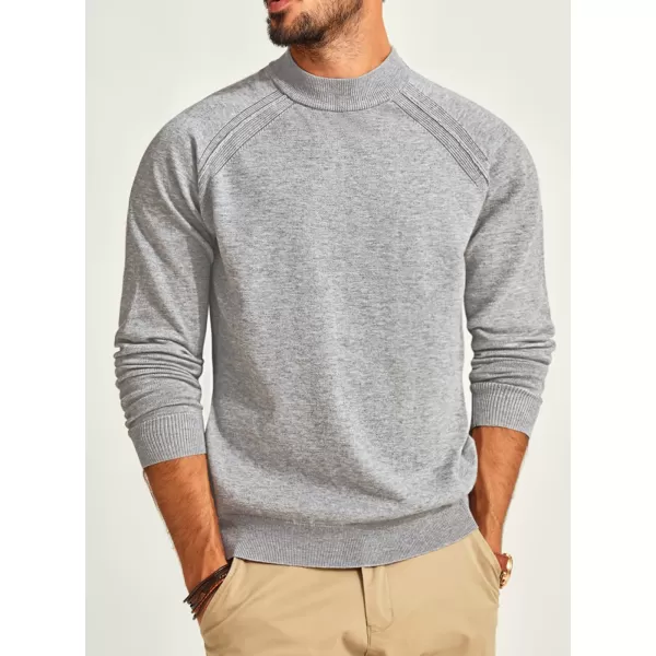PJ PAUL JONES Sweaters for Men Mockneck Knit Jumper Sweater with Raglan Sleeve