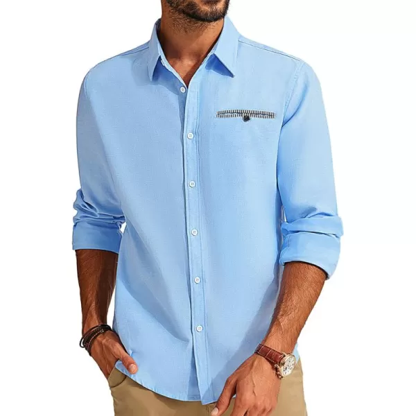 PJ PAUL JONES Men's Button Down Shirts Casual Long Sleeve Cotton Oxford Shirt with Pocket