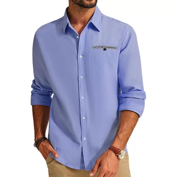 PJ PAUL JONES Men's Button Down Shirts Casual Long Sleeve Cotton Oxford Shirt with Pocket