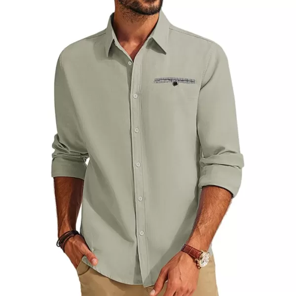 PJ PAUL JONES Men's Button Down Shirts Casual Long Sleeve Cotton Oxford Shirt with Pocket
