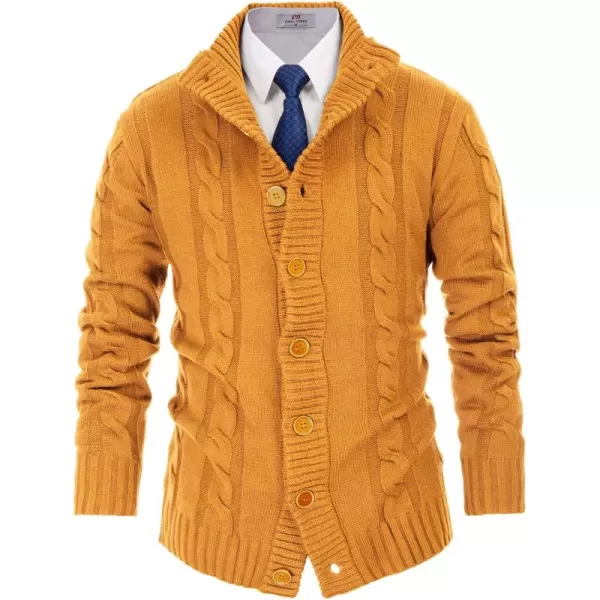 PJ PAUL JONES Men's Cardigan Sweaters Stand Collar Cable Knit Button Sweater