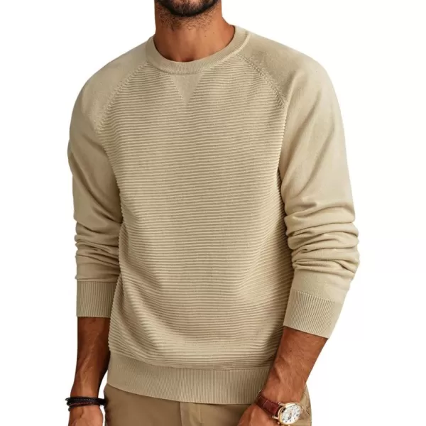 PJ PAUL JONES Men's Crewneck Pullover Sweater Textured Knitted Sweaters Long Sleeve Knitted Jumper