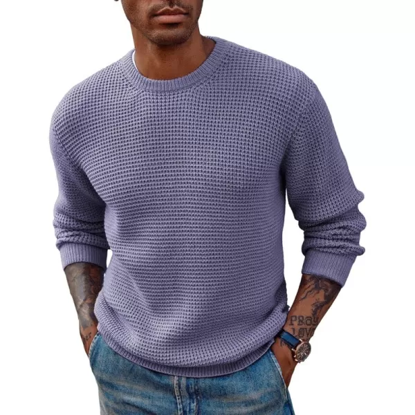 PJ PAUL JONES Mens Crewneck Pullover Sweater Waffle Textured Long Sleeve Knitted Sweaters