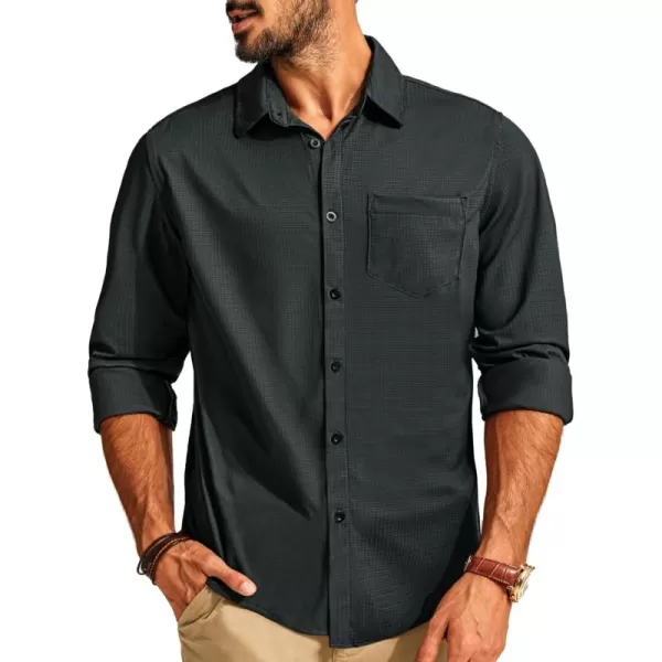 PJ PAUL JONES Men's Long Sleeve Wrinkle Free Shirts Stretch Button Up Dress Shirt