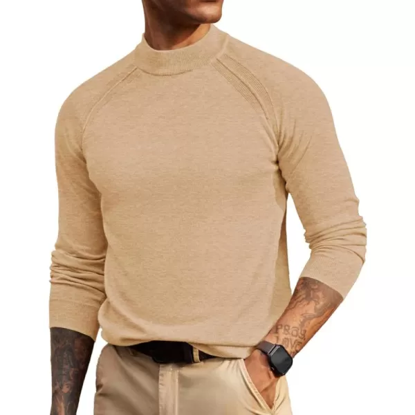 PJ PAUL JONES Sweaters for Men Mockneck Knit Jumper Sweater with Raglan Sleeve