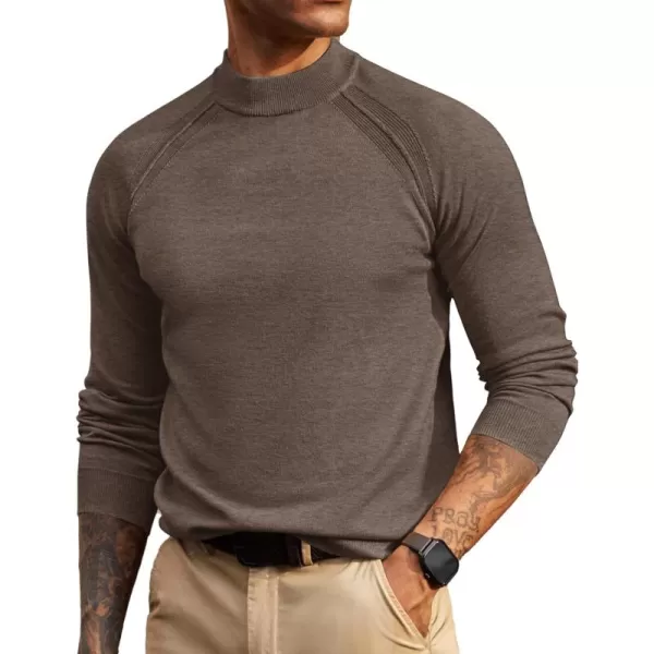 PJ PAUL JONES Sweaters for Men Mockneck Knit Jumper Sweater with Raglan Sleeve