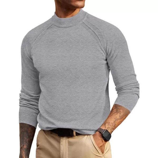 PJ PAUL JONES Sweaters for Men Mockneck Knit Jumper Sweater with Raglan Sleeve