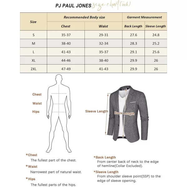 PJ PAUL JONES Mens Casual Sport Coats Two Buttons Lightweight Business Sport Blazer