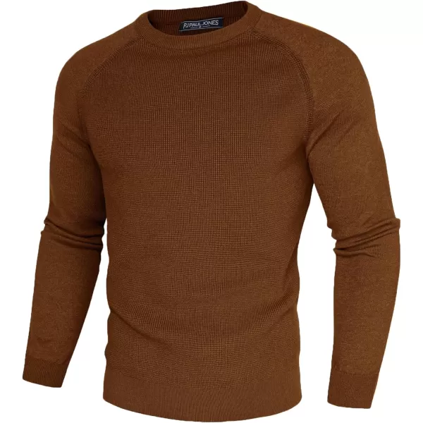 PJ PAUL JONES Men's Crewneck Pullover Sweater Waffle Knitted Long Sleeve Sweaters