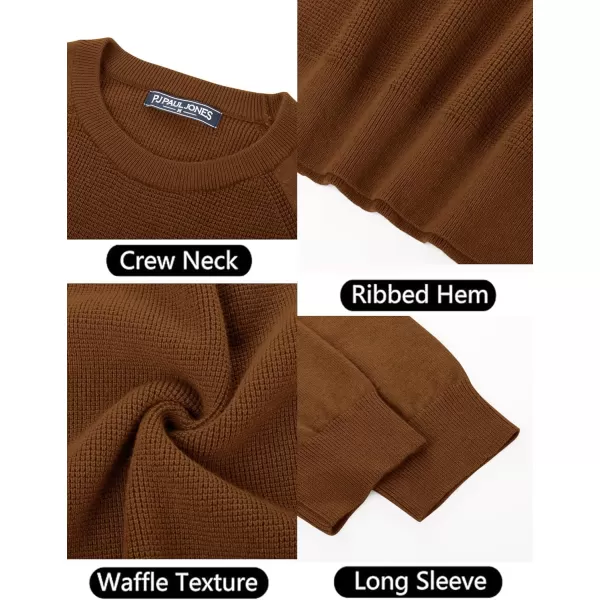 PJ PAUL JONES Men's Crewneck Pullover Sweater Waffle Knitted Long Sleeve Sweaters