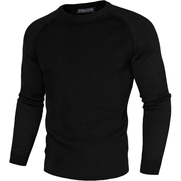 PJ PAUL JONES Men's Crewneck Pullover Sweater Waffle Knitted Long Sleeve Sweaters