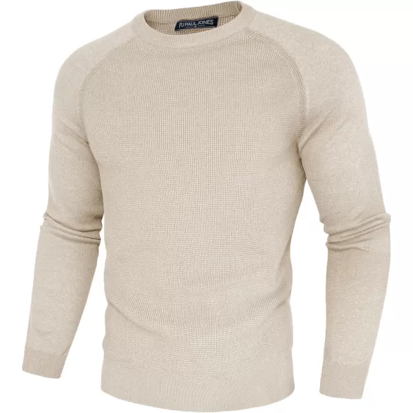 PJ PAUL JONES Men's Crewneck Pullover Sweater Waffle Knitted Long Sleeve Sweaters
