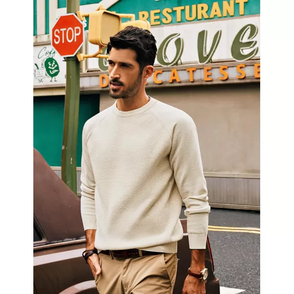 PJ PAUL JONES Men's Crewneck Pullover Sweater Waffle Knitted Long Sleeve Sweaters
