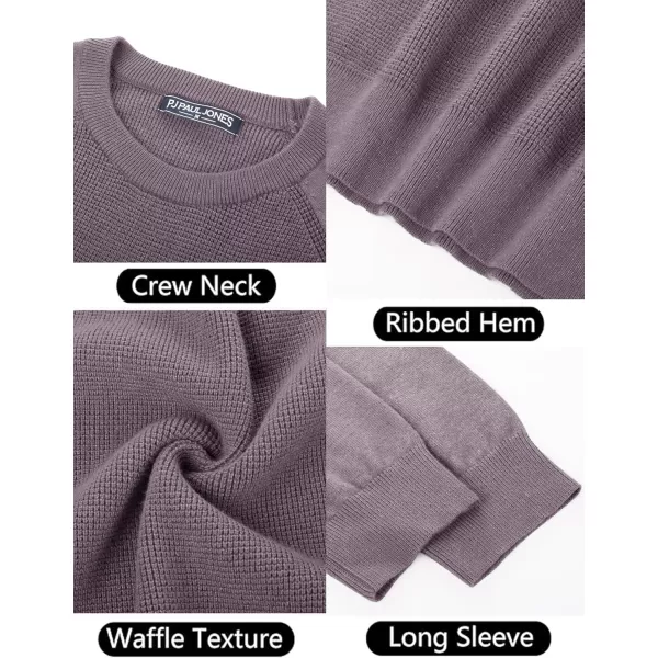 PJ PAUL JONES Men's Crewneck Pullover Sweater Waffle Knitted Long Sleeve Sweaters