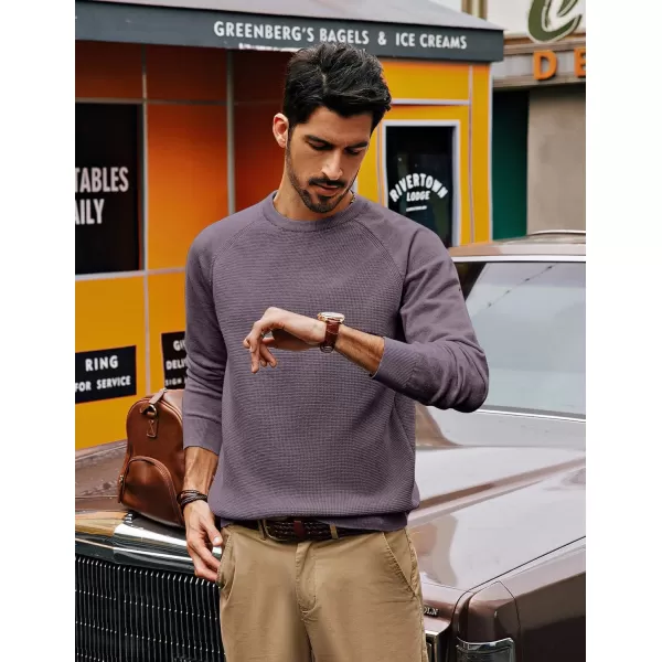 PJ PAUL JONES Men's Crewneck Pullover Sweater Waffle Knitted Long Sleeve Sweaters