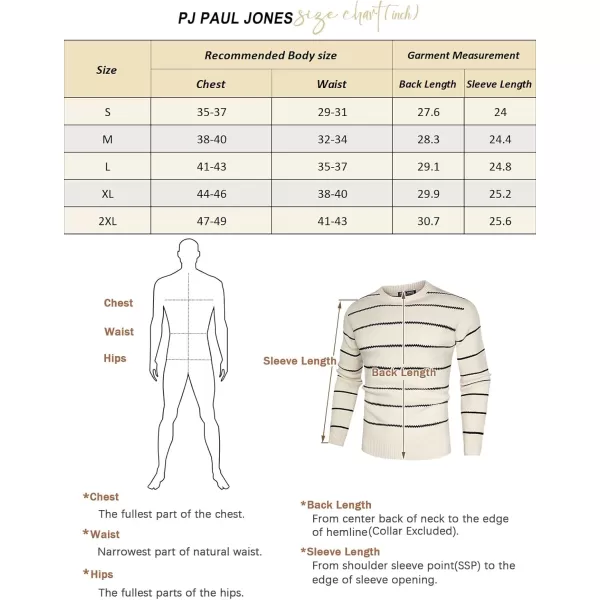 PJ PAUL JONES Mens Crewneck Sweater Knit Striped Pullover Sweaters Textured Knitwear