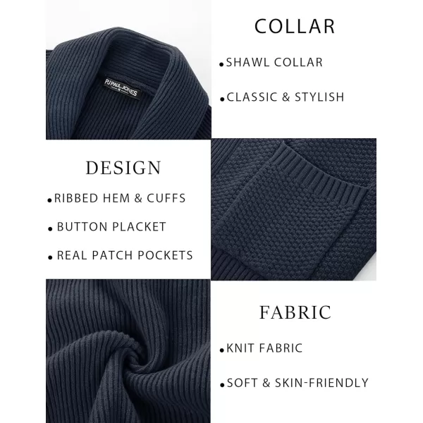 PJ PAUL JONES Mens Shawl Collar Cardigan Sweaters Knit Textured Sweater Button Down Cardigans