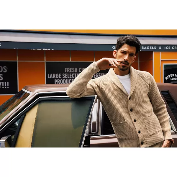 PJ PAUL JONES Mens Shawl Collar Cardigan Sweaters Knit Textured Sweater Button Down Cardigans