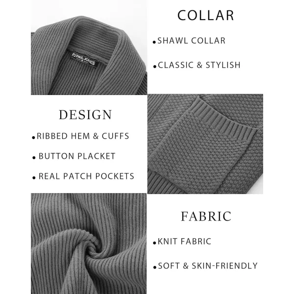 PJ PAUL JONES Mens Shawl Collar Cardigan Sweaters Knit Textured Sweater Button Down Cardigans