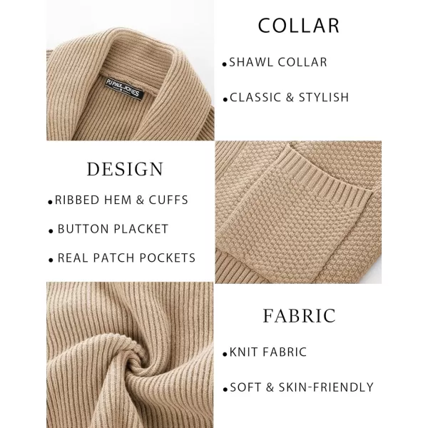 PJ PAUL JONES Mens Shawl Collar Cardigan Sweaters Knit Textured Sweater Button Down Cardigans