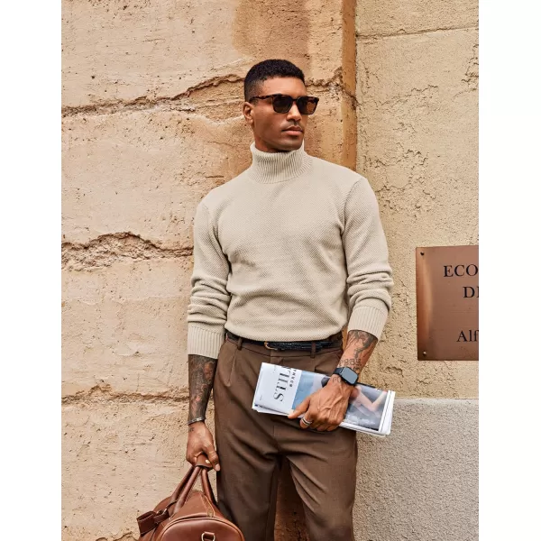 PJ PAUL JONES Men's Slim Fit Turtleneck Sweater Casual Knitted Pullover Sweaters