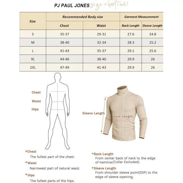 PJ PAUL JONES Men's Slim Fit Turtleneck Sweater Casual Knitted Pullover Sweaters