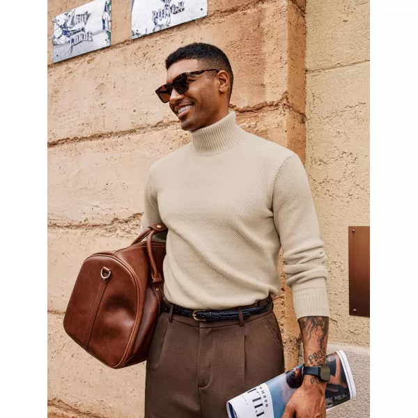 PJ PAUL JONES Men's Slim Fit Turtleneck Sweater Casual Knitted Pullover Sweaters