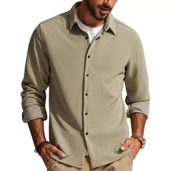 PJ PAUL JONES Mens Casual Button Down Shirts Long Sleeve Wrinkle Free Untucked Shirt