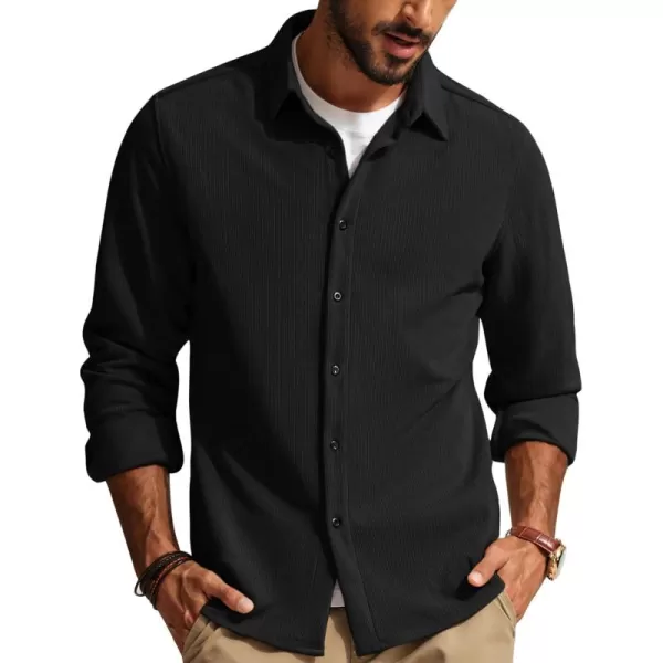 PJ PAUL JONES Mens Casual Button Down Shirts Long Sleeve Wrinkle Free Untucked Shirt