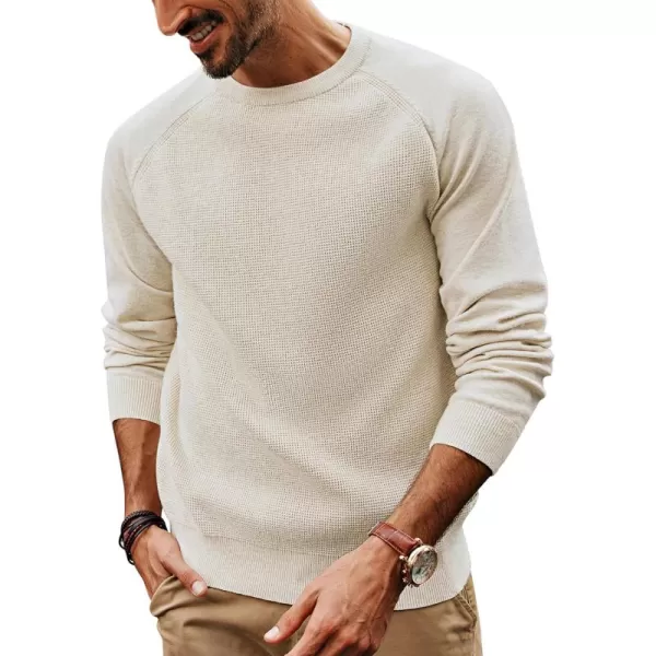PJ PAUL JONES Men's Crewneck Pullover Sweater Waffle Knitted Long Sleeve Sweaters