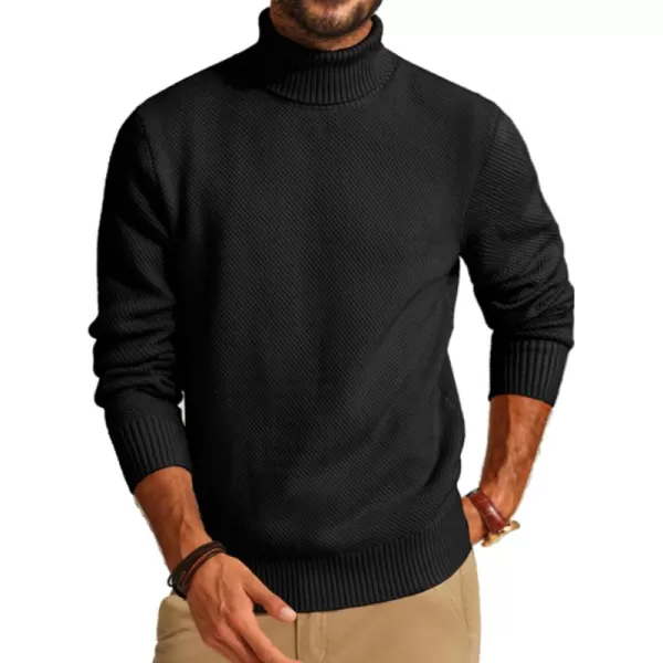 PJ PAUL JONES Men's Slim Fit Turtleneck Sweater Casual Knitted Pullover Sweaters