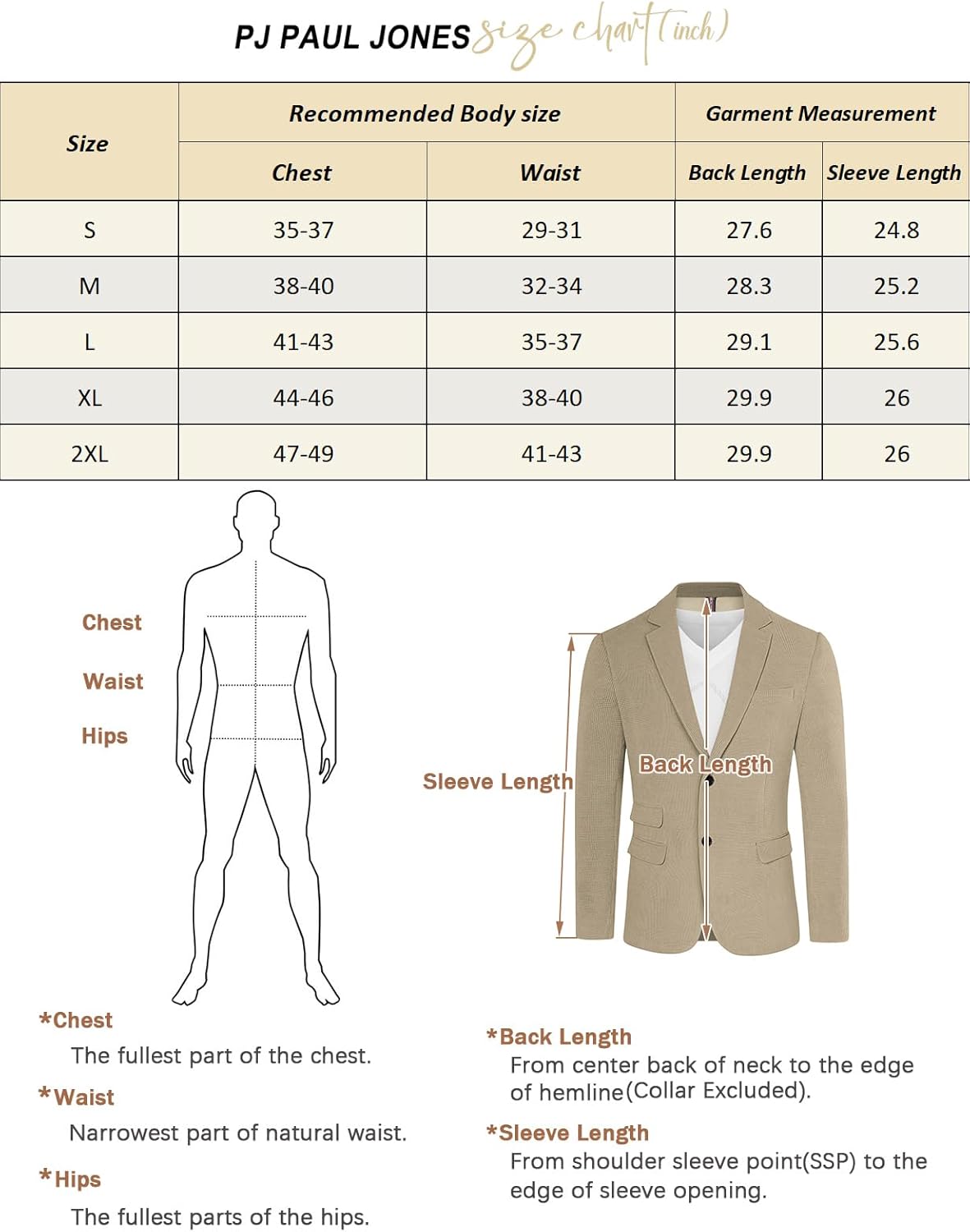 PJ PAUL JONES Mens Blazer Vintage Corduroy Waffle Texture Sport Coats Classic Two Buttons Blazer Suit Jackets