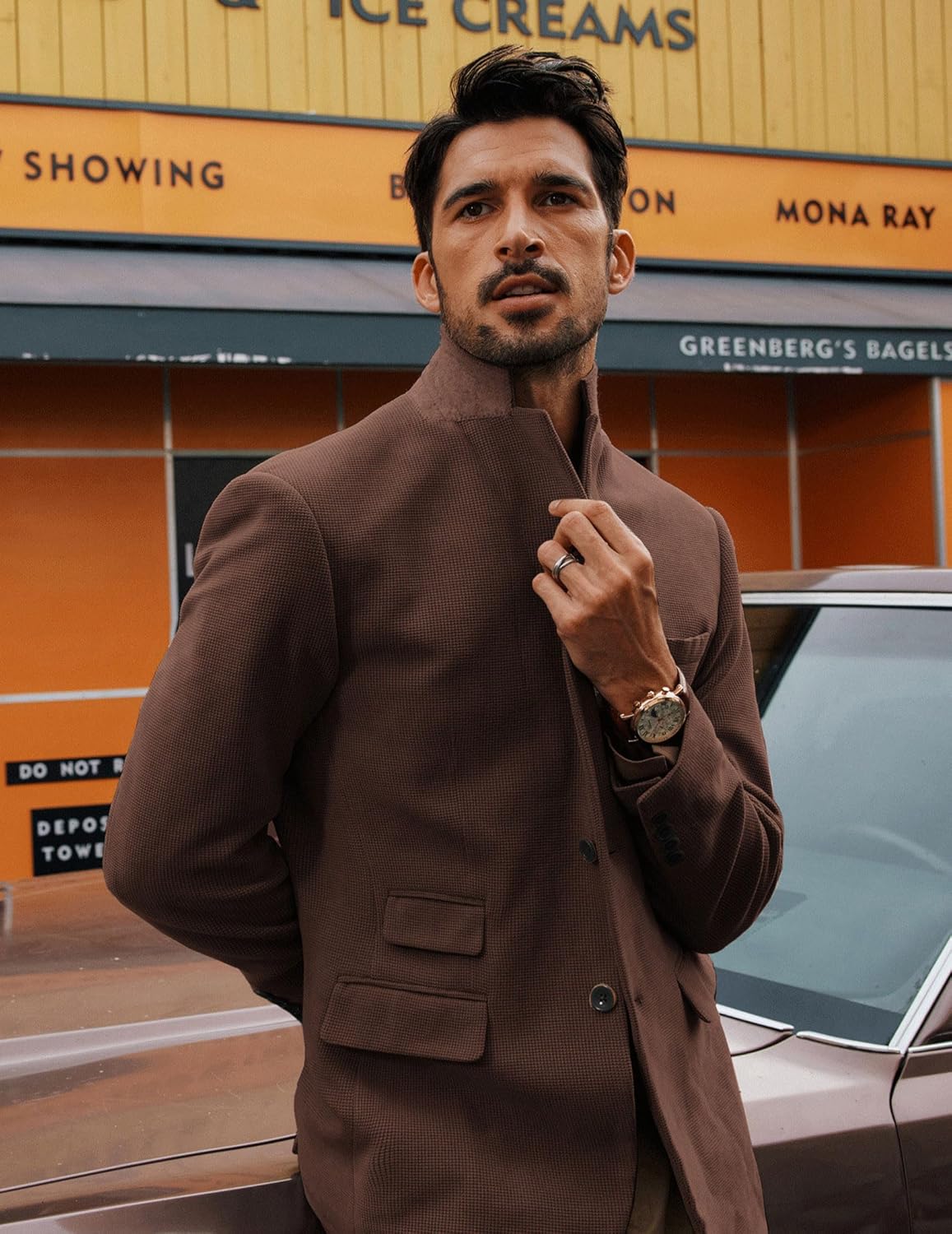 PJ PAUL JONES Mens Blazer Vintage Corduroy Waffle Texture Sport Coats Classic Two Buttons Blazer Suit Jackets