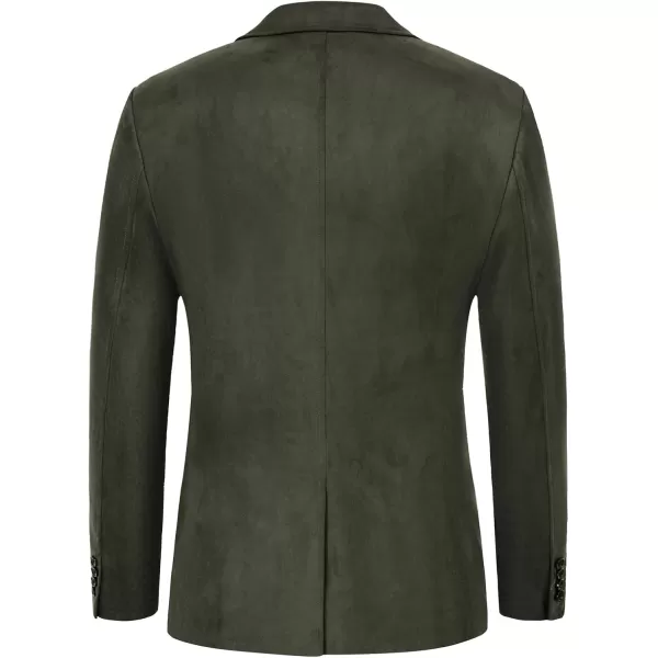 PJ PAUL JONES Mens Blazer Jacket Faux Leather Suit Jacket Casual 2 Buttons Suede Sport Blazer Coat with Pockets