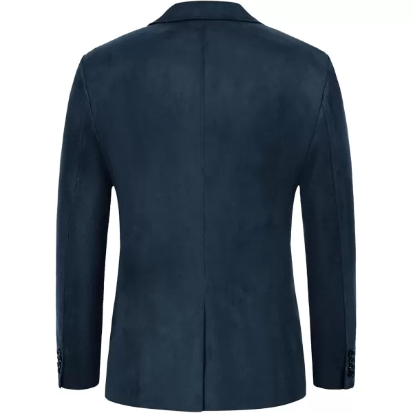 PJ PAUL JONES Mens Blazer Jacket Faux Leather Suit Jacket Casual 2 Buttons Suede Sport Blazer Coat with Pockets