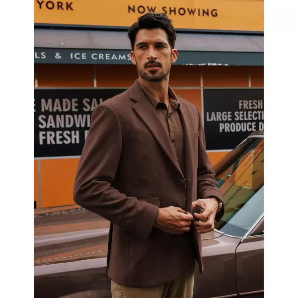 PJ PAUL JONES Mens Blazer Vintage Corduroy Waffle Texture Sport Coats Classic Two Buttons Blazer Suit Jackets