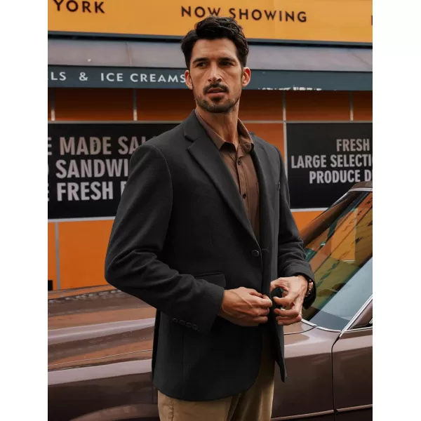 PJ PAUL JONES Mens Blazer Vintage Corduroy Waffle Texture Sport Coats Classic Two Buttons Blazer Suit Jackets