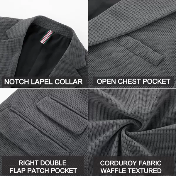 PJ PAUL JONES Mens Blazer Vintage Corduroy Waffle Texture Sport Coats Classic Two Buttons Blazer Suit Jackets