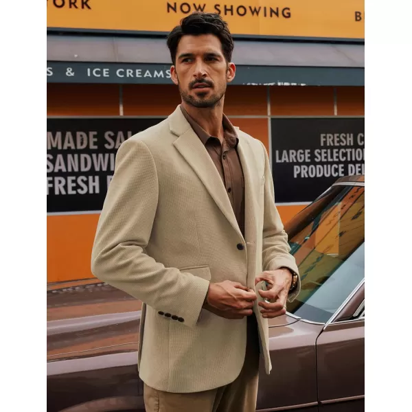 PJ PAUL JONES Mens Blazer Vintage Corduroy Waffle Texture Sport Coats Classic Two Buttons Blazer Suit Jackets