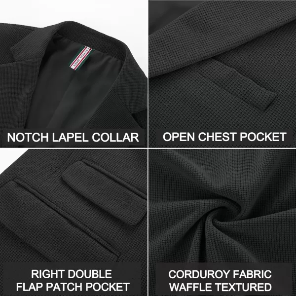 PJ PAUL JONES Mens Blazer Vintage Corduroy Waffle Texture Sport Coats Classic Two Buttons Blazer Suit Jackets