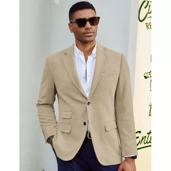 PJ PAUL JONES Mens Blazer Vintage Corduroy Waffle Texture Sport Coats Classic Two Buttons Blazer Suit Jackets
