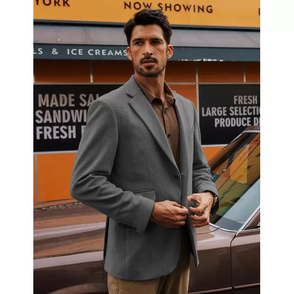 PJ PAUL JONES Mens Blazer Vintage Corduroy Waffle Texture Sport Coats Classic Two Buttons Blazer Suit Jackets