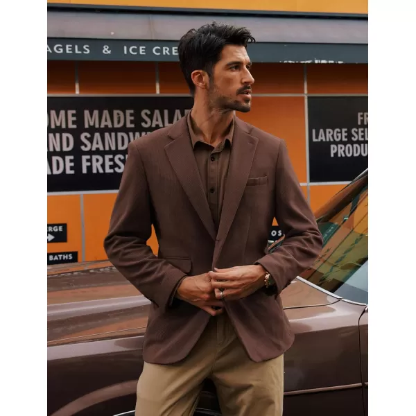 PJ PAUL JONES Mens Blazer Vintage Corduroy Waffle Texture Sport Coats Classic Two Buttons Blazer Suit Jackets