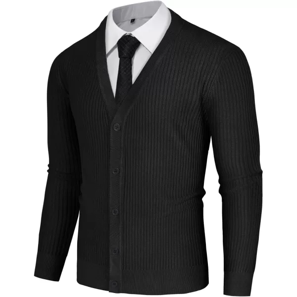 PJ PAUL JONES Men's Cardigan Sweaters Long Sleeve V-Neck Cardigans Slim Fit Casual Buttons Down Ribbed Knitted Sweater