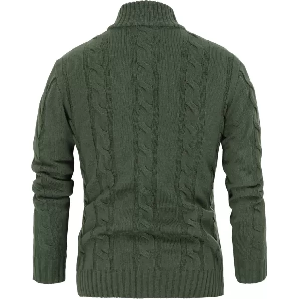 PJ PAUL JONES Men's Cardigan Sweaters Stand Collar Cable Knit Button Sweater