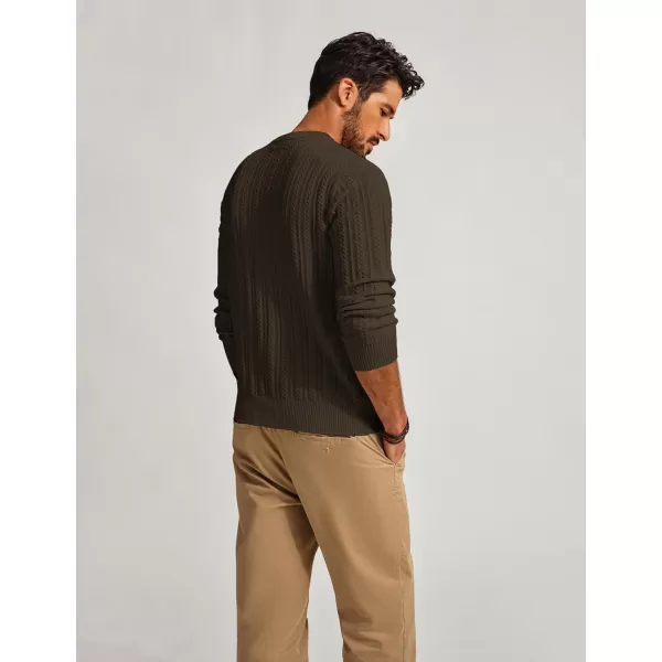 PJ PAUL JONES Mens Crew Neck Sweater Lightweight Cable Knitted Pullover Sweaters