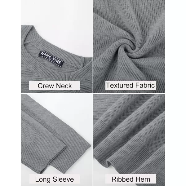 PJ PAUL JONES Mens Crewneck Sweater Soft Pullover Sweaters Long Sleeve Knitted Textured Jumper